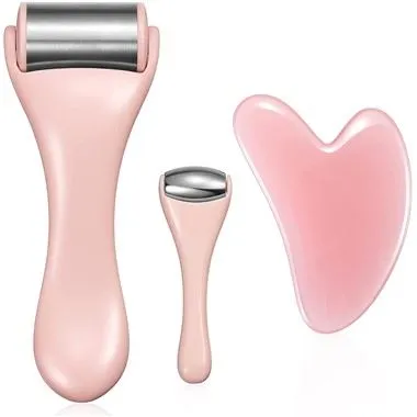 4 în 1 Ice Face Roller Jade Roller și Gua Sha Set