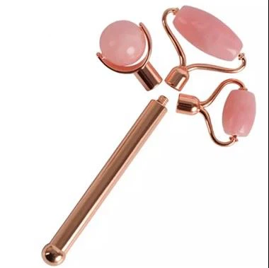 ROSE QUARTZ 3 în 1 asistență medicală Massaj facial roz roz JADE ROLLER