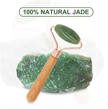 Mânerul din lemn cu un singur cap de jad rolă de jad