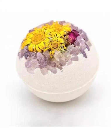 Bombe de baie cu flori uscate cu cristal
