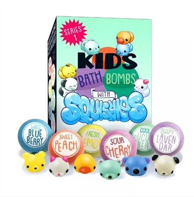 Bombă de baie cu jucării squishy pentru copii