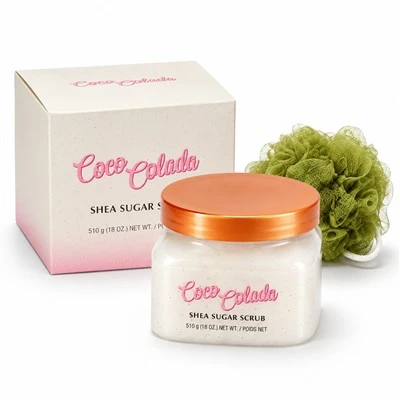 Cacao ananas shea shea exfoliator scrub de corp cu burete colorat de duș